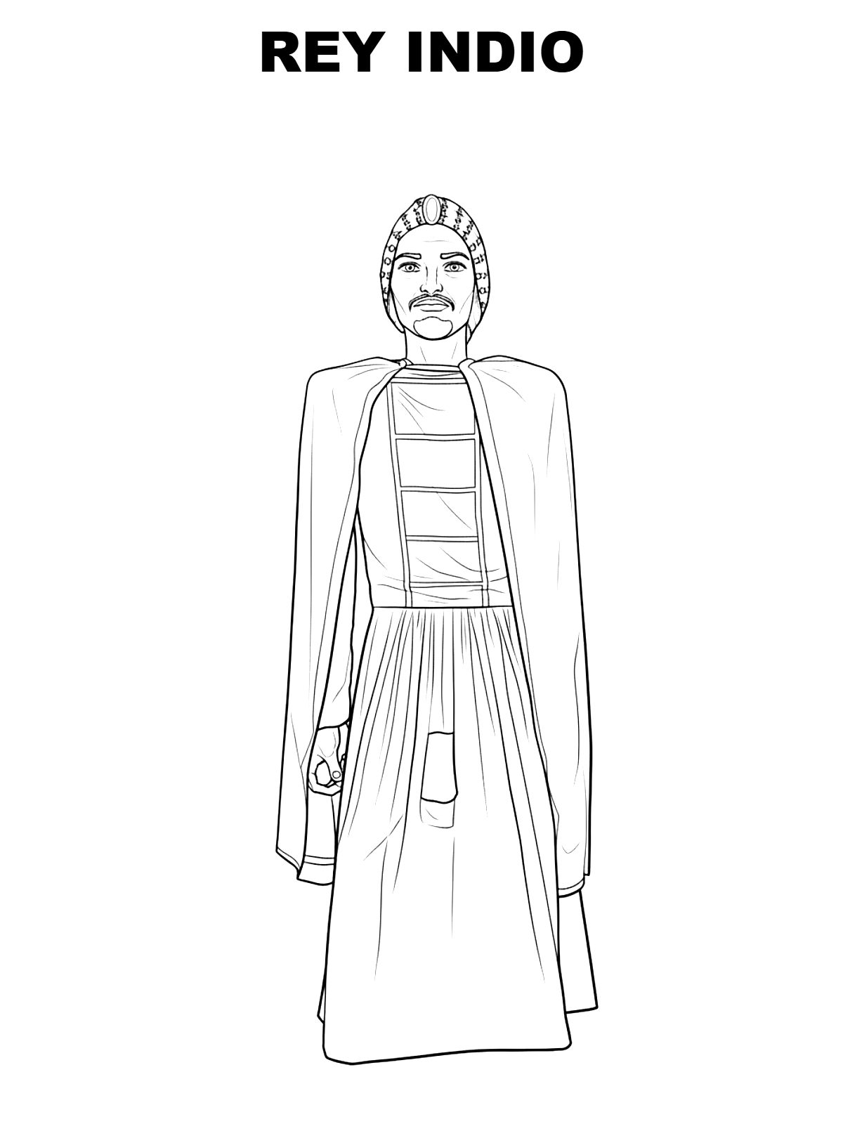 Rey Indio para colorear