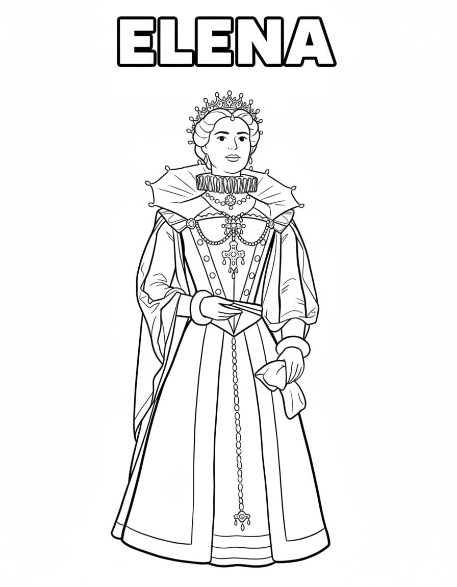 Reina de Occidente Elena para colorear