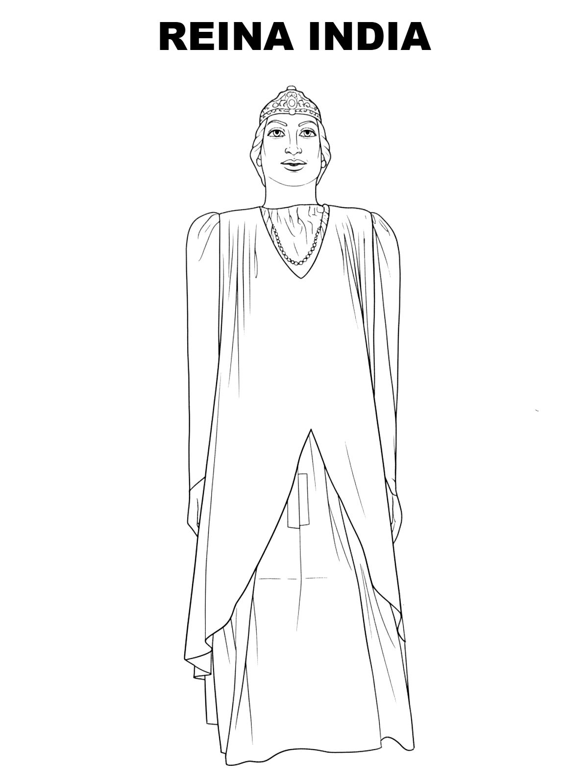 Reina India para colorear